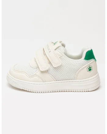 Pantofi sport din plasa si material textil cu inchidere velcro Lori, Alb/Verde