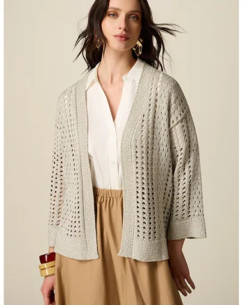 Cardigan lejer uni, Gri deschis