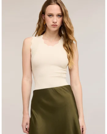 Bluza uni slim fit, Crem