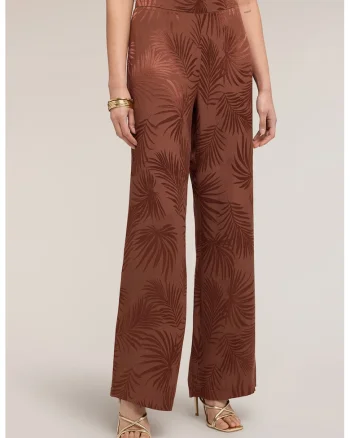 Pantaloni ampli cu model, Maro inchis