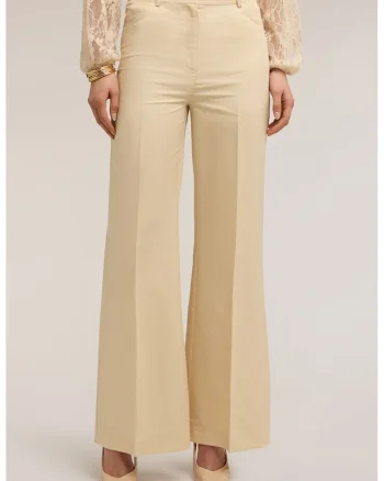 Pantaloni evazati cu pensa, Bej deschis