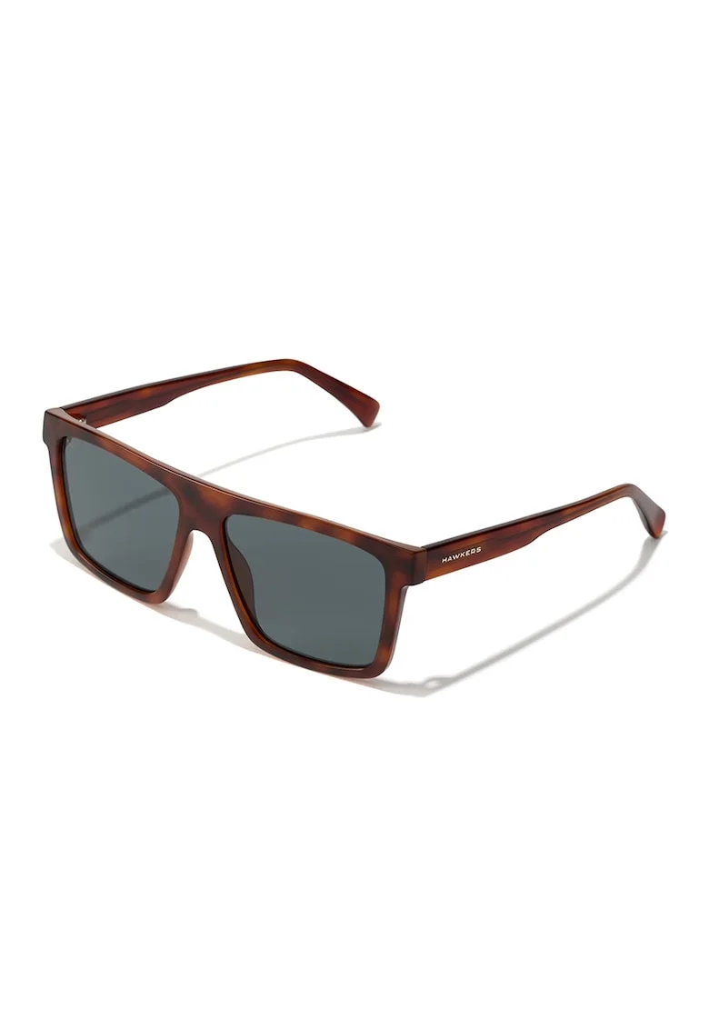 Ochelari de soare patrati cu model unisex, Maro cognac