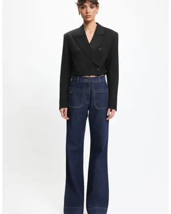 Sacou scurt dama, croiala eleganta, stil modern, Negru