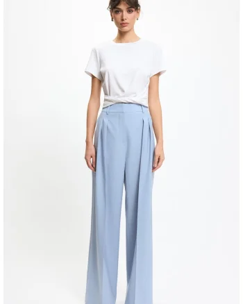 Studio Pantaloni de costum dama albastri, croiala clasica, stil elegant, Albastru