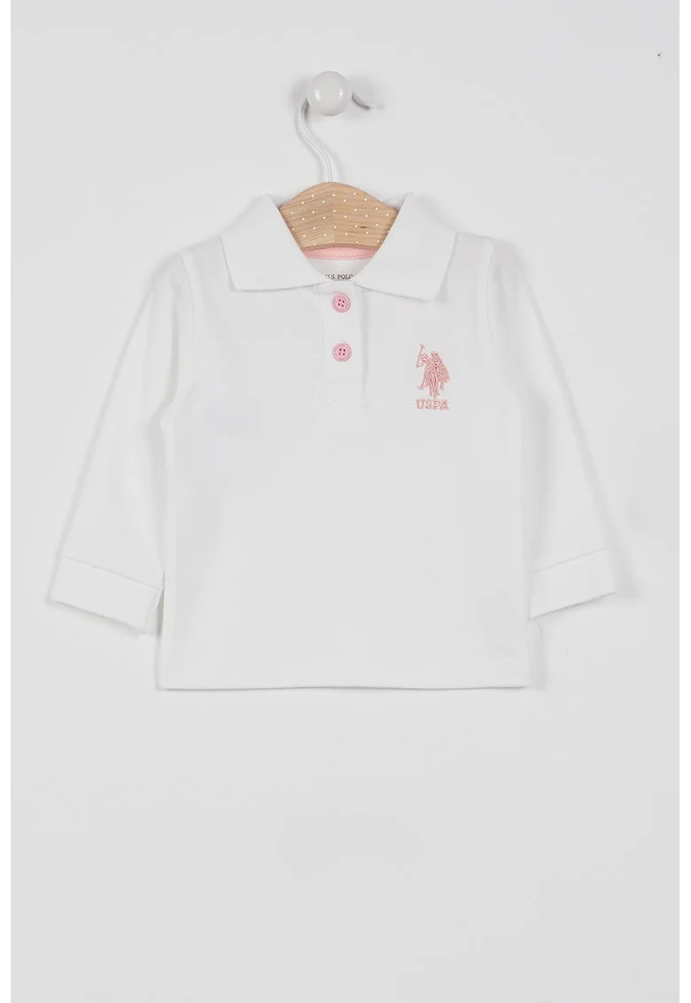 Bluza polo cu logo, Alb