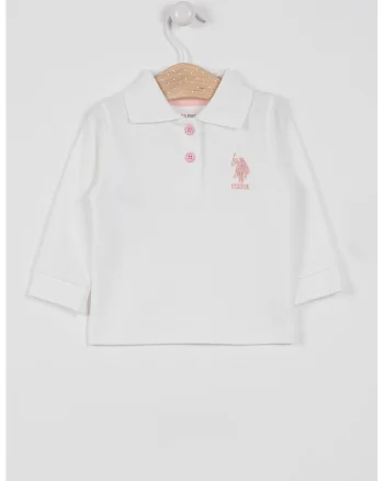 Bluza polo cu logo, Alb