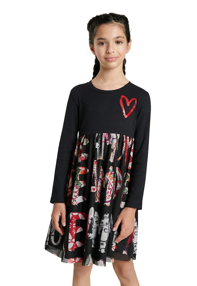 Rochie evazata cu model abstract