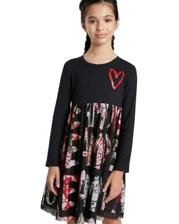 Rochie evazata cu model abstract