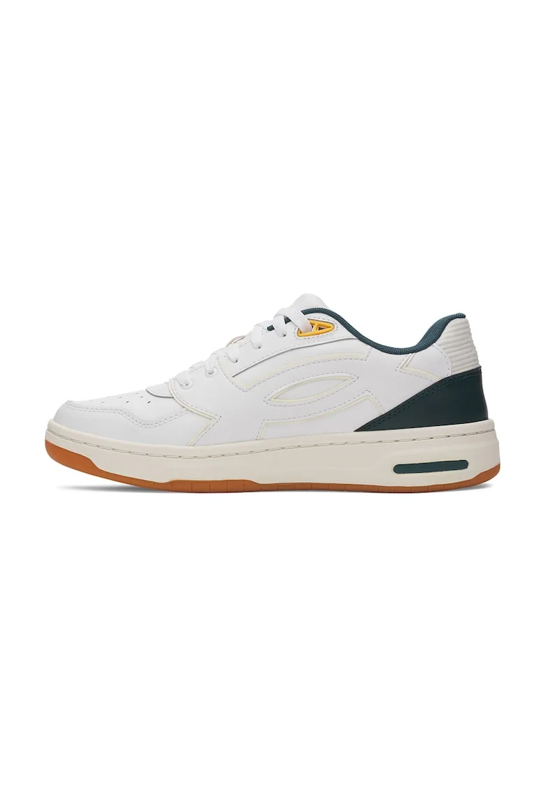 Pantofi sport din piele Flex, Alb/Verde padure/Bej deschis