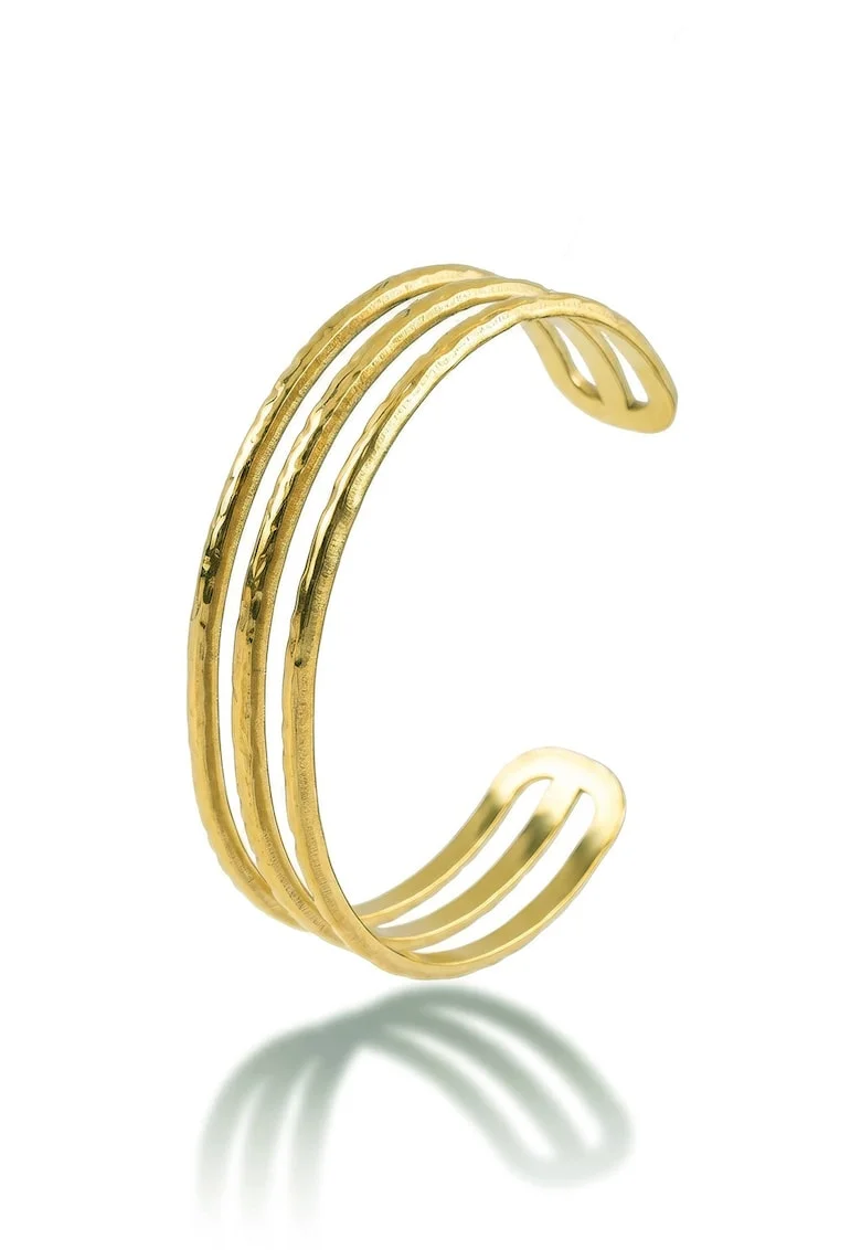 Bratara rotunda placata cu aur de 18K, Auriu