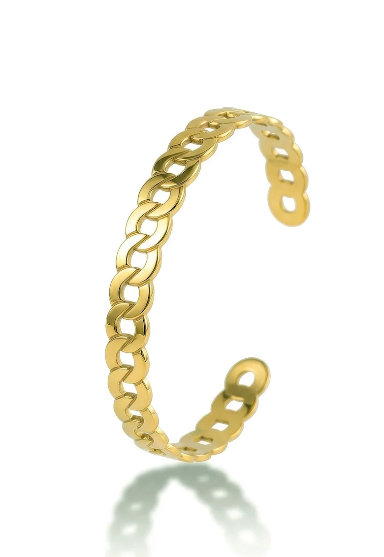 Bratara rotunda placata cu aur de 18K, Auriu