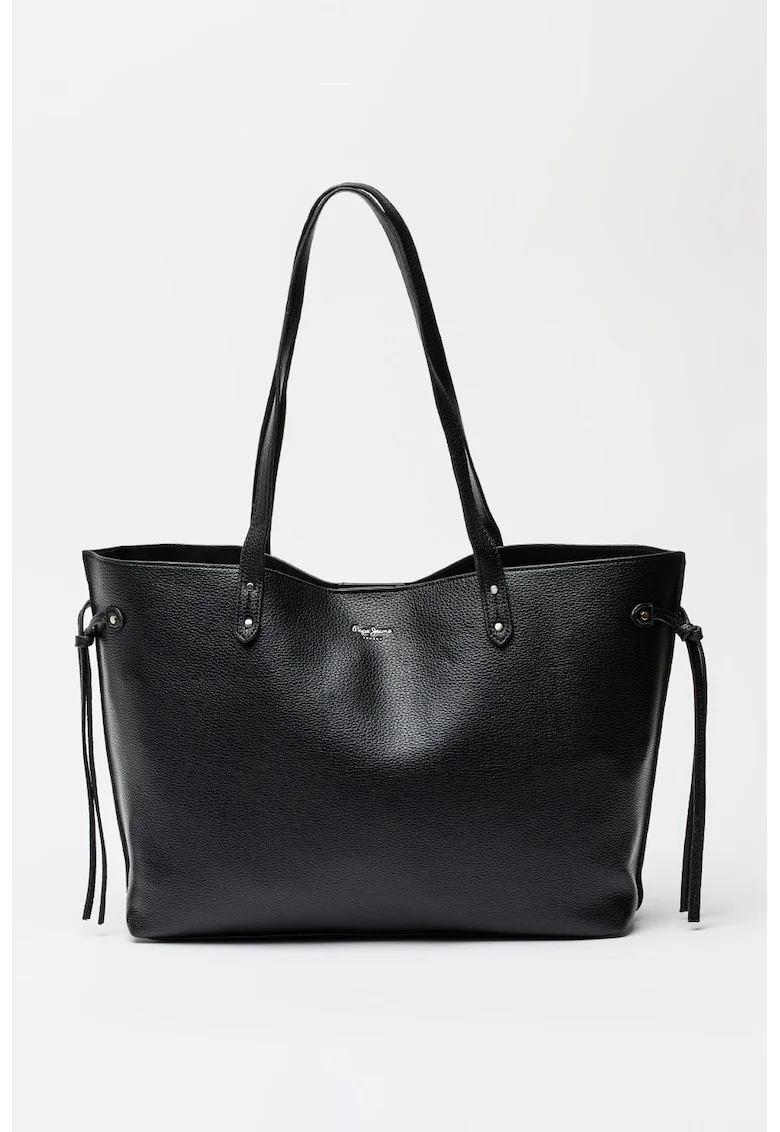 Geanta tote din piele ecologica Audrey, Negru