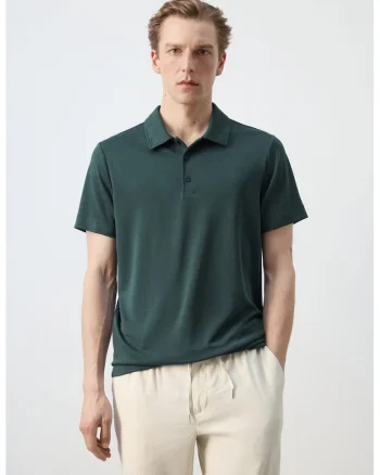 Tricou polo uni, Verde inchis