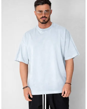 Tricou Oversize Prespalat Bleu 20948, Albastru deschis