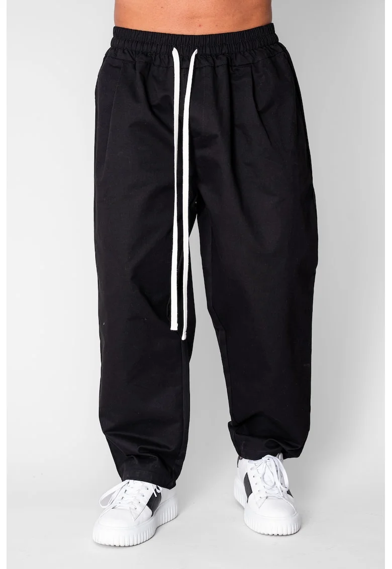 Pantalon lung drept cu buzunare Black 20981, Negru