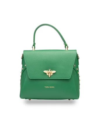 Geanta dama din piele naturala verde Olivia