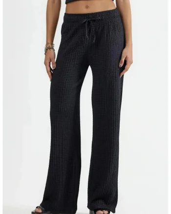 Pantaloni dama,  Poliester/Elastan, Negru