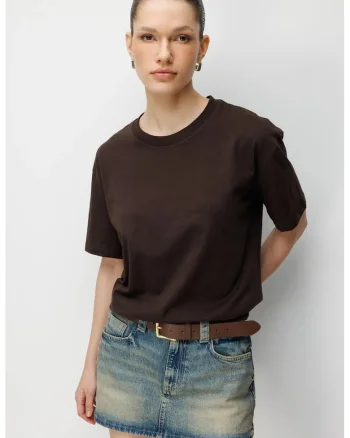 Tricou dama larg, maro