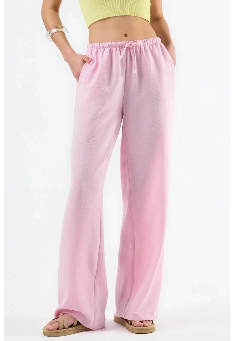 Pantaloni,  Pentru dama, Roz pudrat, Textil