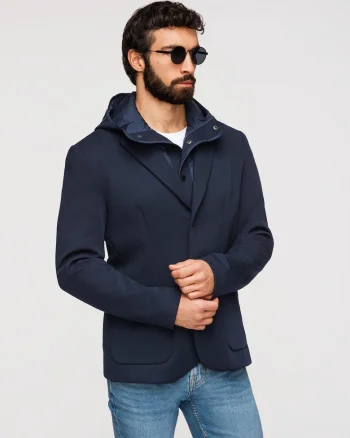 Sacou Barbati Elegant, Material Elastic, Croiala Regular, Stil Modern, Bleumarin