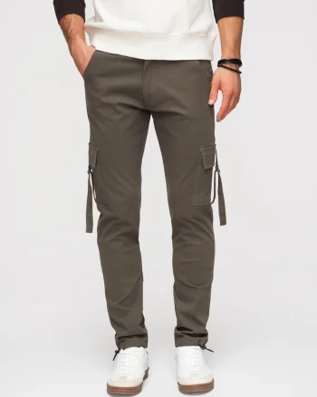 Pantaloni cargo  P1516, Gri inchis