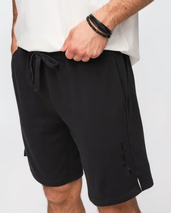 Pantaloni scurti barbati French Terry, croiala regular, ideali pentru vara, Negru