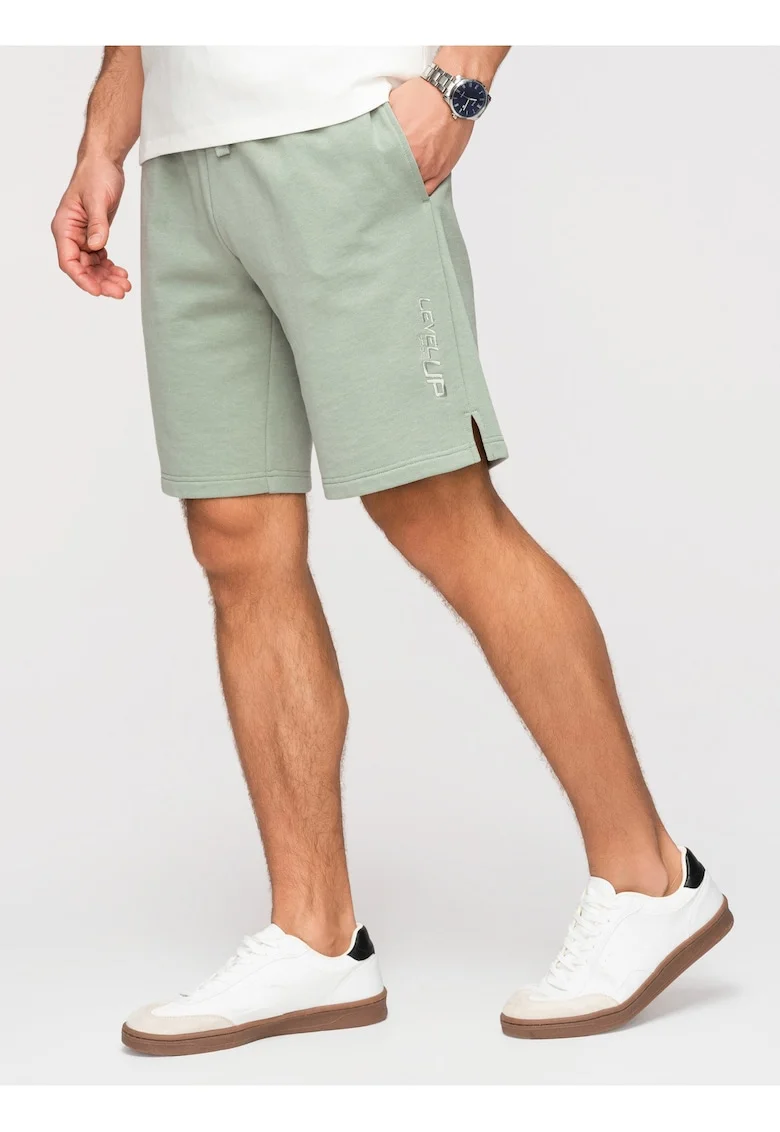 Pantaloni scurti barbati French Terry, croiala regular, ideali pentru vara, Verde deschis