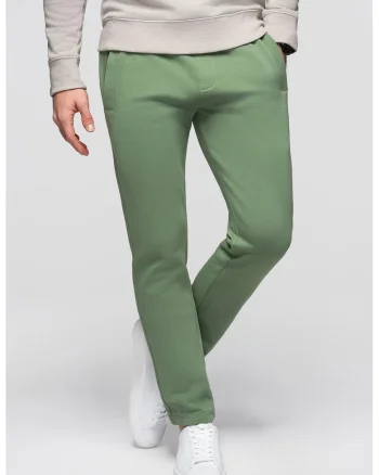 Pantaloni de trening din bumbac cu croiala conica Pabs, Verde