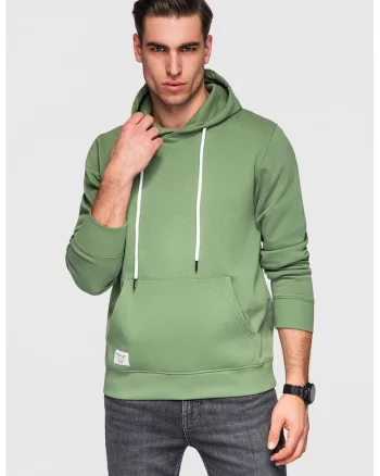Hanorac din bumbac cu buzunar kangaroo, Verde