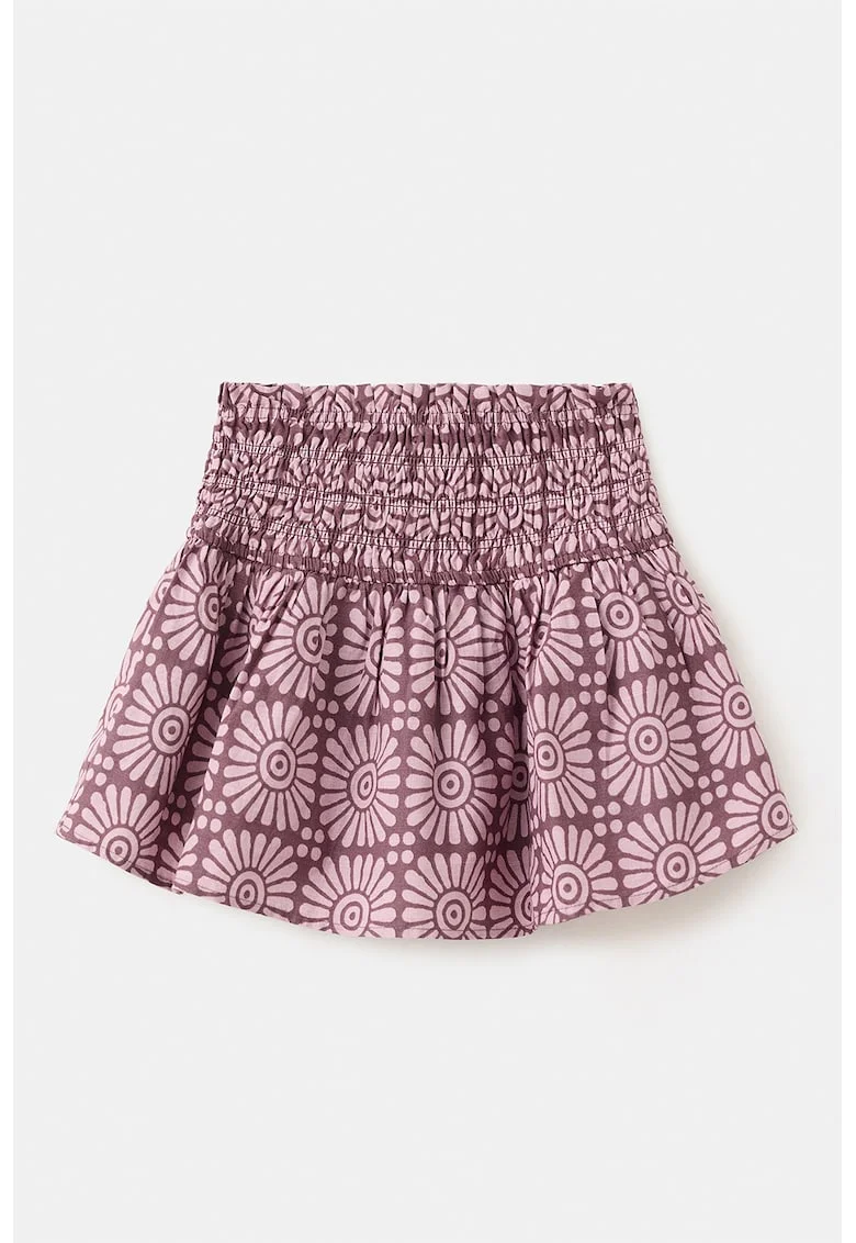 Fusta din bumbac cu talie elastica, Violet