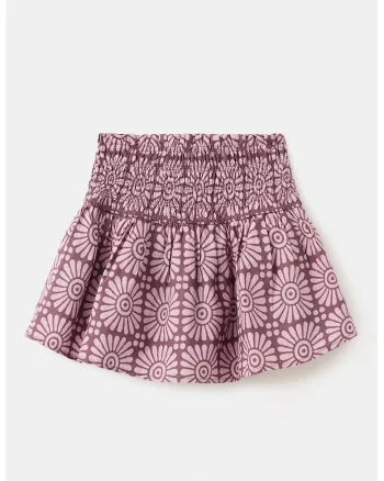 Fusta din bumbac cu talie elastica, Violet