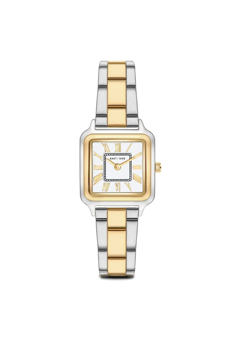 Ceas quartz cu doua nuante, Argint/Auriu