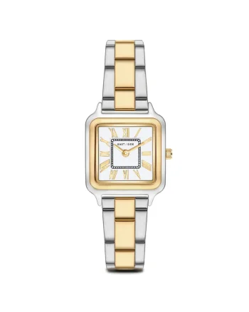 Ceas quartz cu doua nuante, Argint/Auriu