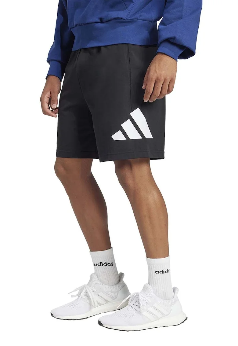 Bermude cu talie ajustabila, Negru stins/Alb optic
