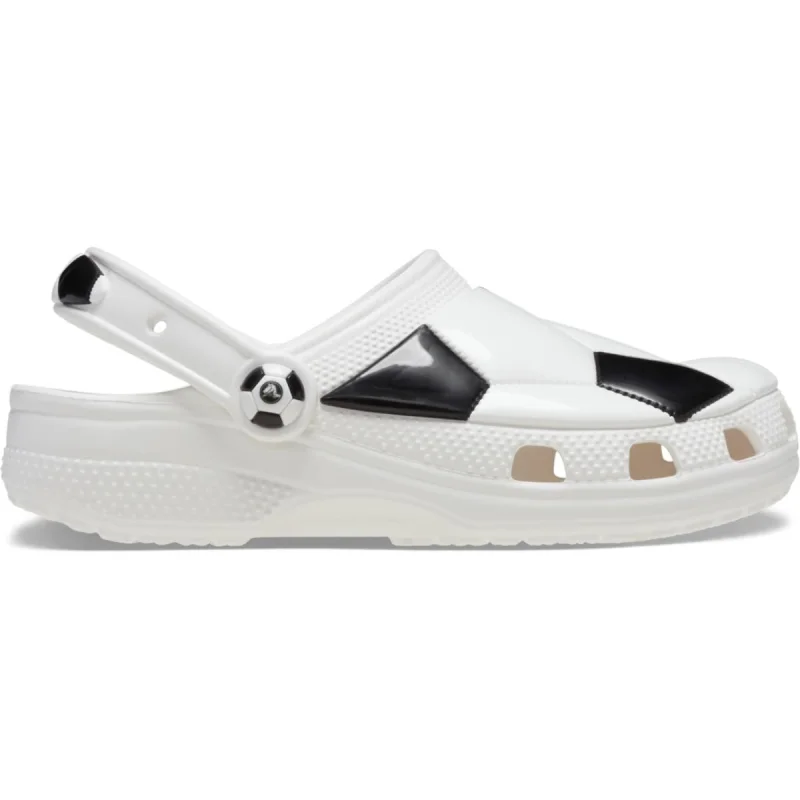 Saboti Crocs Classic Toddler Soccer Ball Clog Alb - White/Black