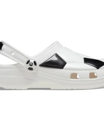 Saboti Crocs Classic Toddler Soccer Ball Clog Alb - White/Black