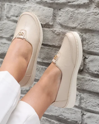 Pantofi dama casual Bej din Piele Ecologica Suraia