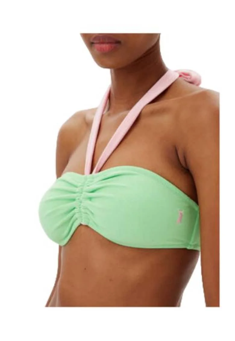 Top de baie dama,  JCITS125203, roz/verde, 96% nylon, 4% elastan