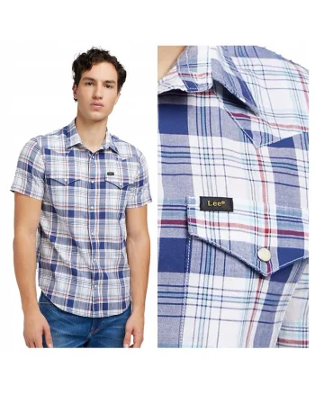 Camasa Barbati,  SS Western Shirt, Regular Fit, Maneci Scurti, Cu Nasturidwqf, Design Clasic, Bumbac, M, Multicolor, Multicolor