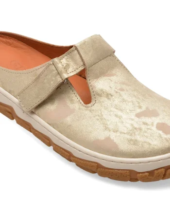 Papuci GRYXX aurii, BK30, din piele naturala