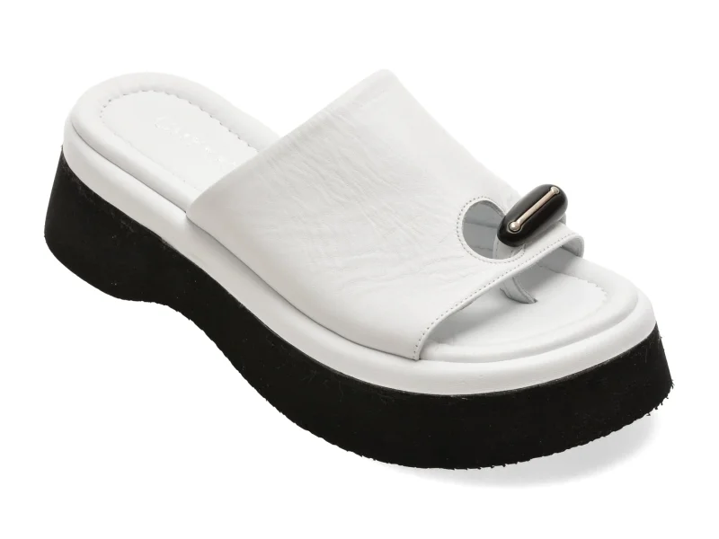 Papuci GRYXX albi, 4714750, din piele naturala