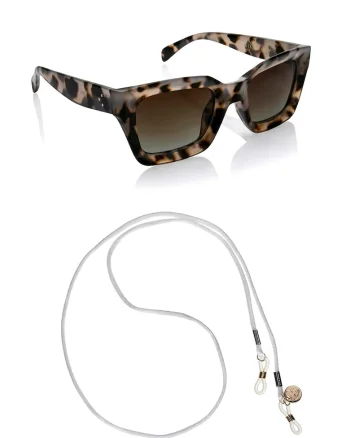 Ochelari de soare unisex dreptunghiulari Clare, Negru/Maro