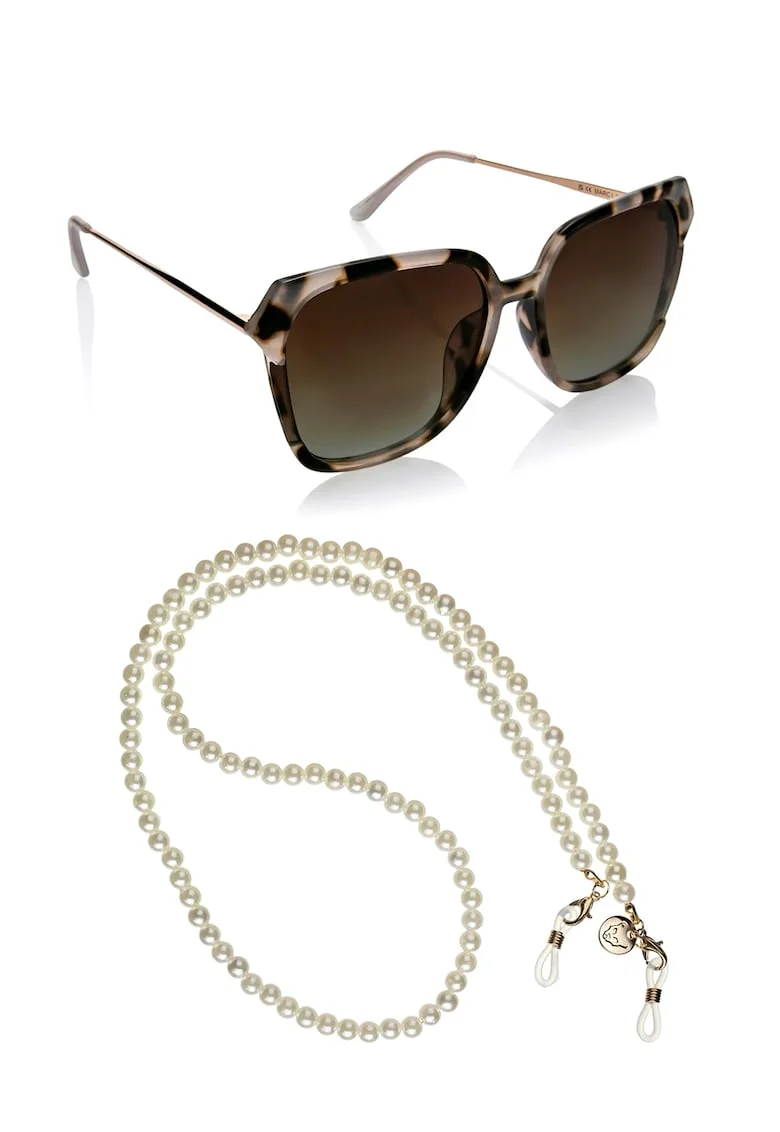 Ochelari de soare unisex cu lentile in degrade Voyage, Negru/Maro taupe deschis/Bronz