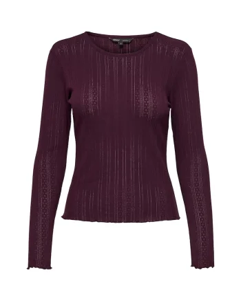 Bluza cu maneci lungi ONLCARLOTTA, Visiniu