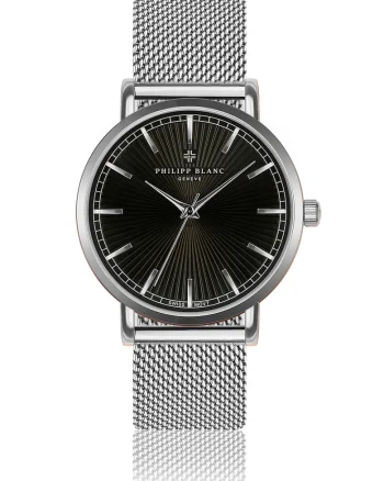 Ceas unisex cu bratara cu model plasa, Argintiu