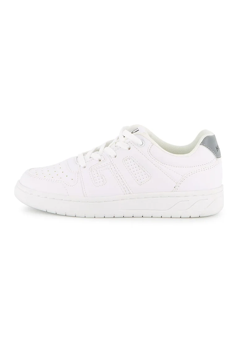 Pantofi sport uni de piele ecologica cu perforati, Crem