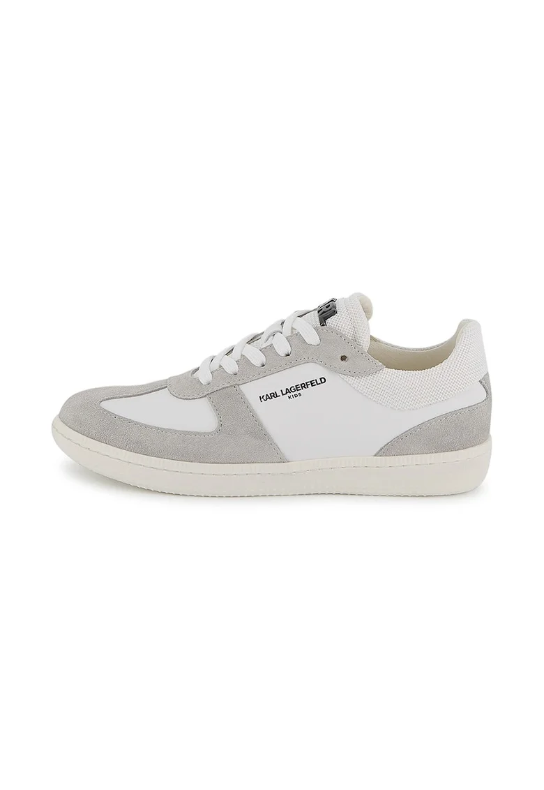 Pantofi sport cu garnituri din piele intoarsa, Bej deschis