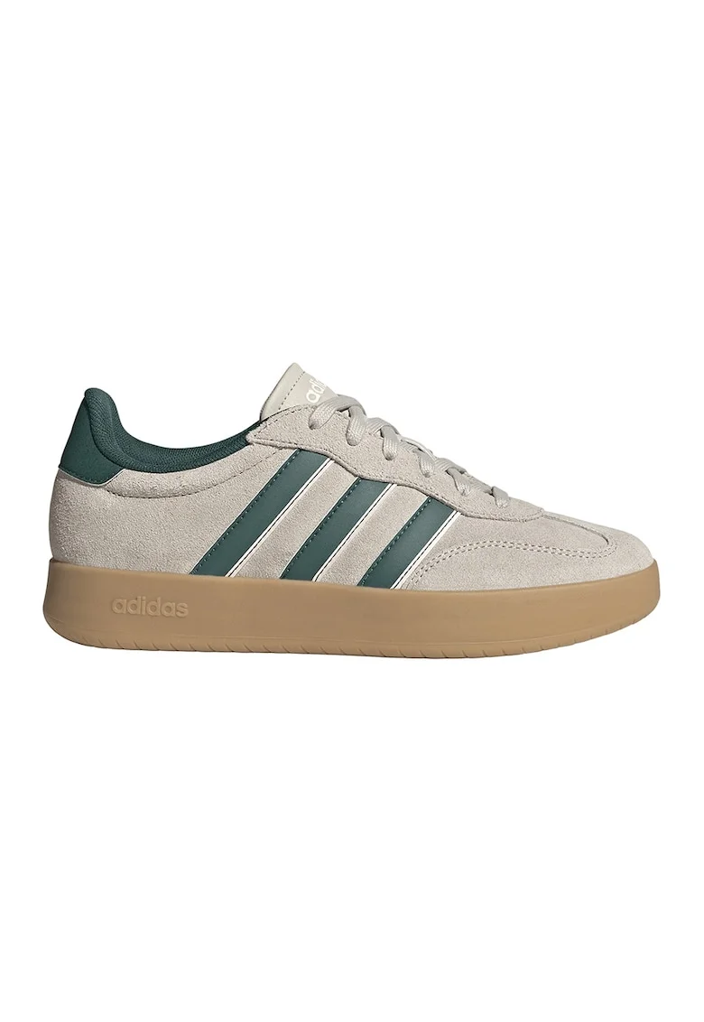 Pantofi sport Baredda din piele intoarsa cu insertii din material sintetic, Maro taupe deschis/Verde englez