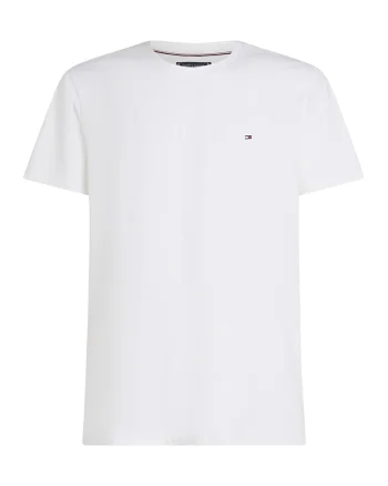 Tricou de bumbac cu decolteu la baza gatului, Alb optic