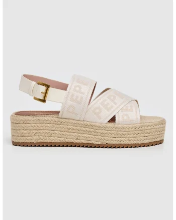 Sandale flatform, Auriu/Maro camel/Alb murdar